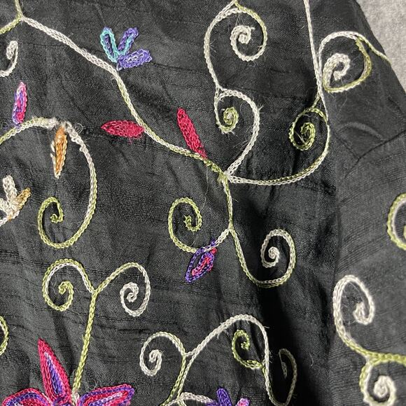 Don't Mess With Texas Embroidered Silk Jacket Womens XL Floral Western Artsy - Picture 14 of 16